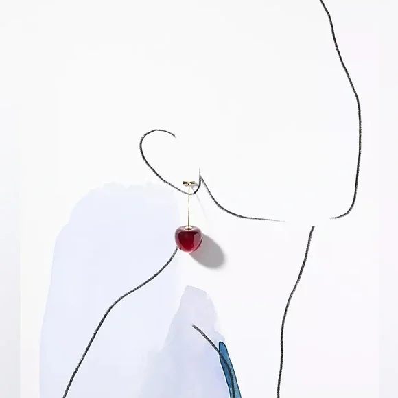 Anthro Cherry Drop Earrings - Picture 4 of 7